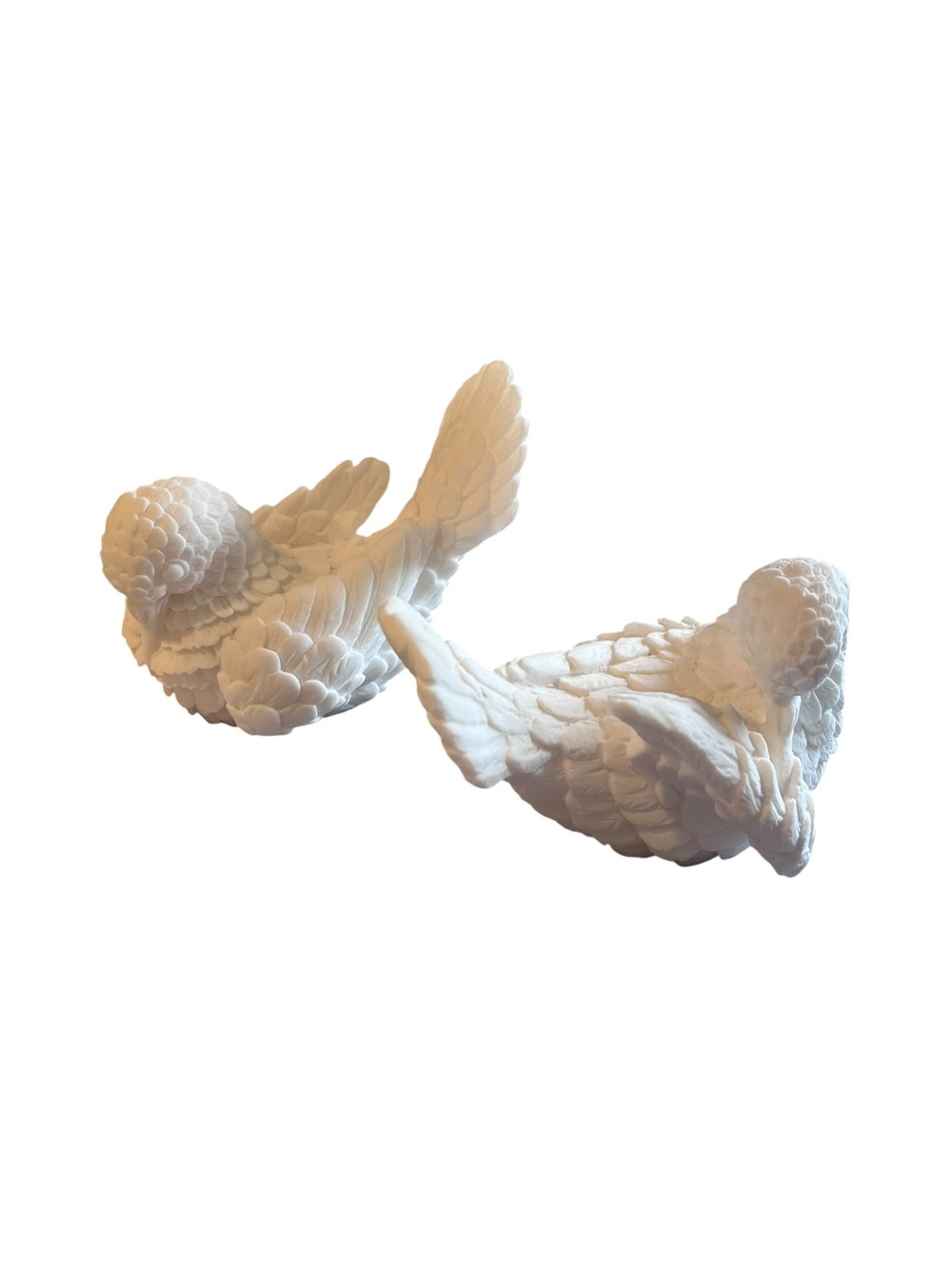 VTG A. Santini White
Hand Carved Alabaster Marble Dove Love Bird
Italy 1960s